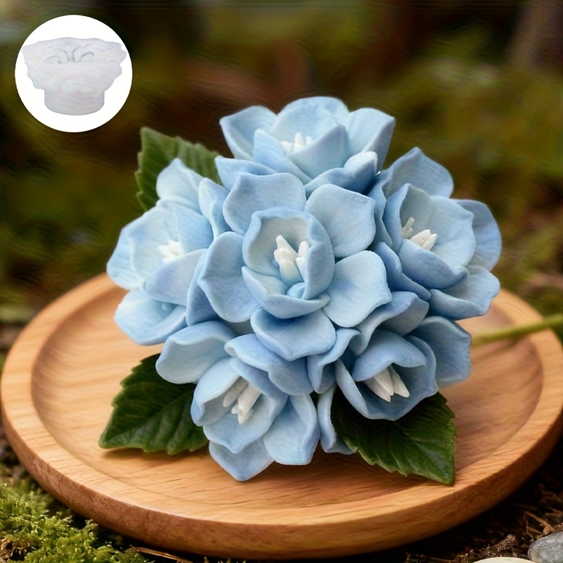Soap Making Accessories - 1 Hydrangea Candle Silicone Mold，Suitable for