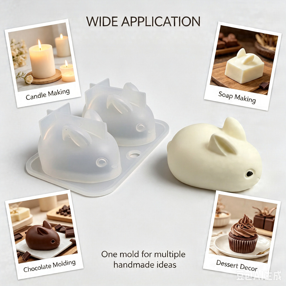 3D Mini Rabbit Silicone Mold F - đánh giá và giá Soap Making Accessories