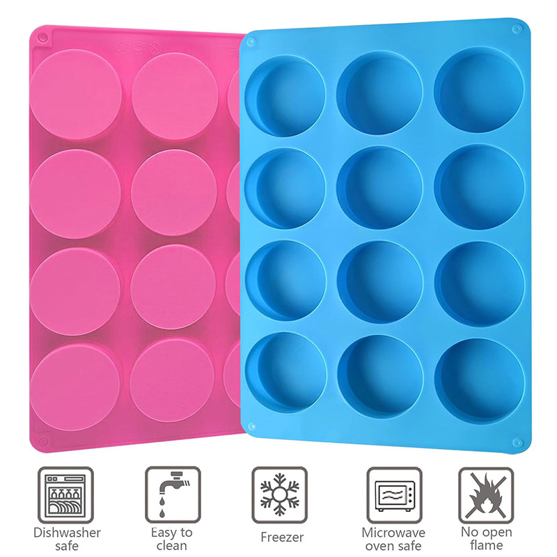 Round Silicone Molds 12-Cavity - đánh giá và giá Soap Making Party