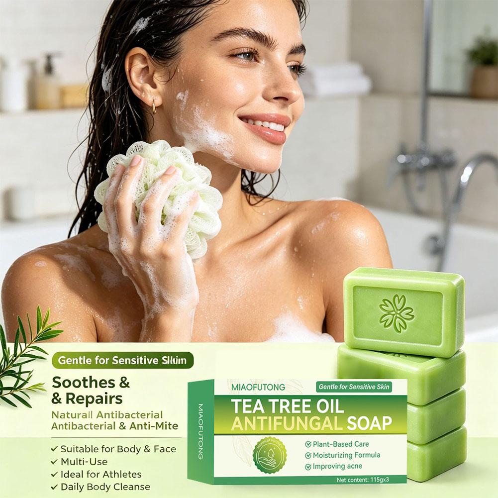 3pcs Tea Tree Oil Soap Bar Nat - đánh giá và giá Soap Making Fragrance Oil