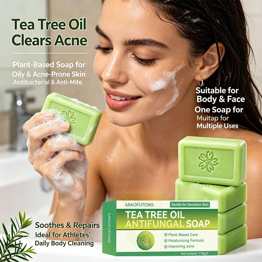 3pcs Tea Tree Oil Soap Bar Nat - đánh giá và giá Soap Making Fragrance Oil