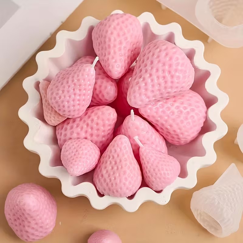 Strawberry Silicone Candle Mol - đánh giá và giá Soap Making Accessories