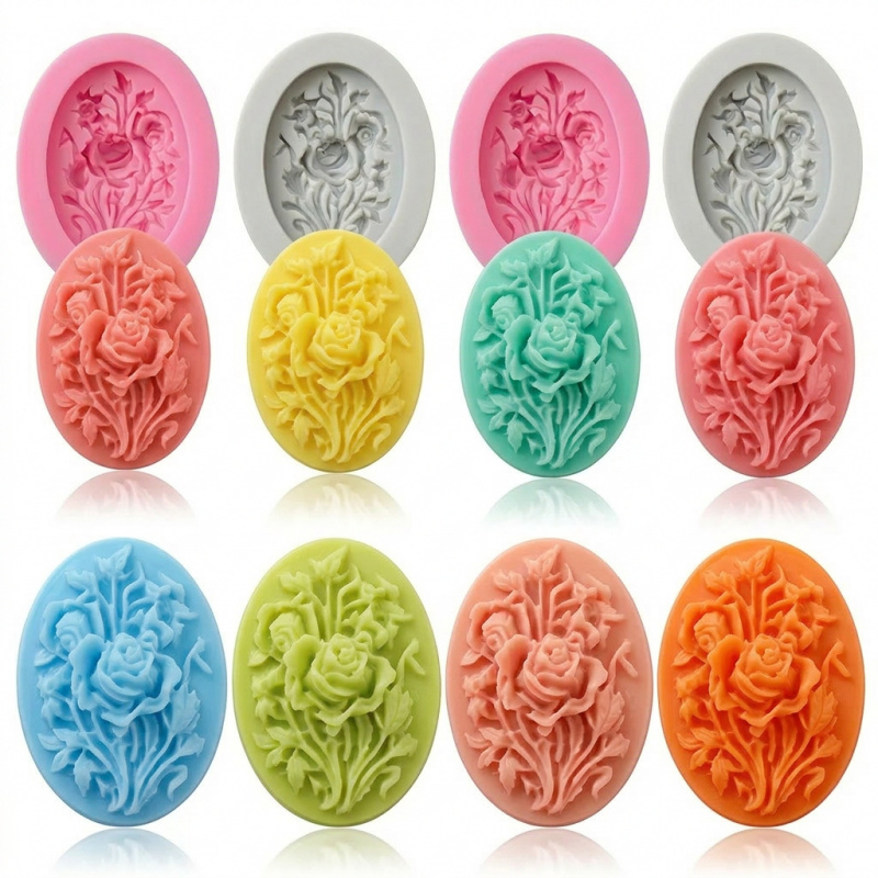 4 Silicone mold with flower sh - đánh giá và giá Soap Making Accessories