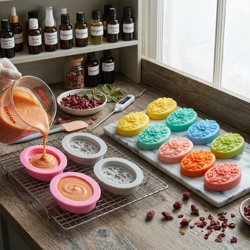 4 Silicone mold with flower sh - đánh giá và giá Soap Making Accessories