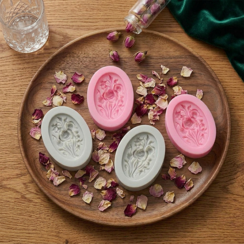 4 Silicone mold with flower sh - đánh giá và giá Soap Making Accessories